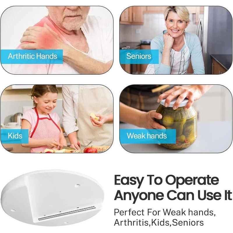 Under Cabinet Jar Opener For Seniors With Arthritis Easy Grip Lid Opener For Weak Hands 6