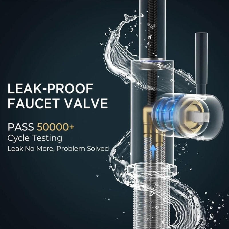 Brushed Nickel Kitchen Faucet With Pull Down Sprayer Single Handle Swivel Mixer 1