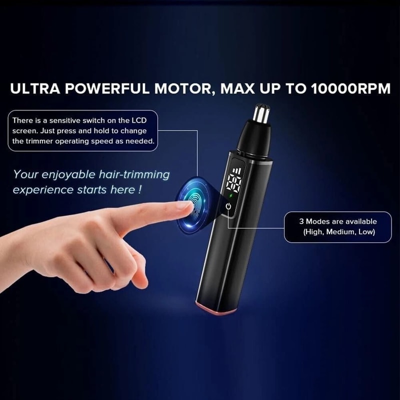 USB Rechargeable Ear And Nose Hair Trimmer With LED Display 1
