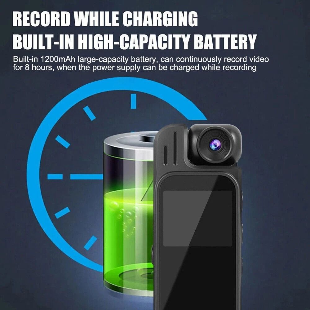20 Hour Mini Body Camera With 180 Lens And IR Night Vision 4