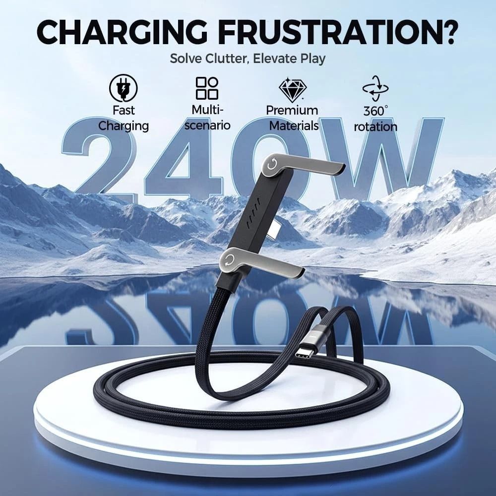 USB C Fast Charging Cable With Built In Phone Stand 7