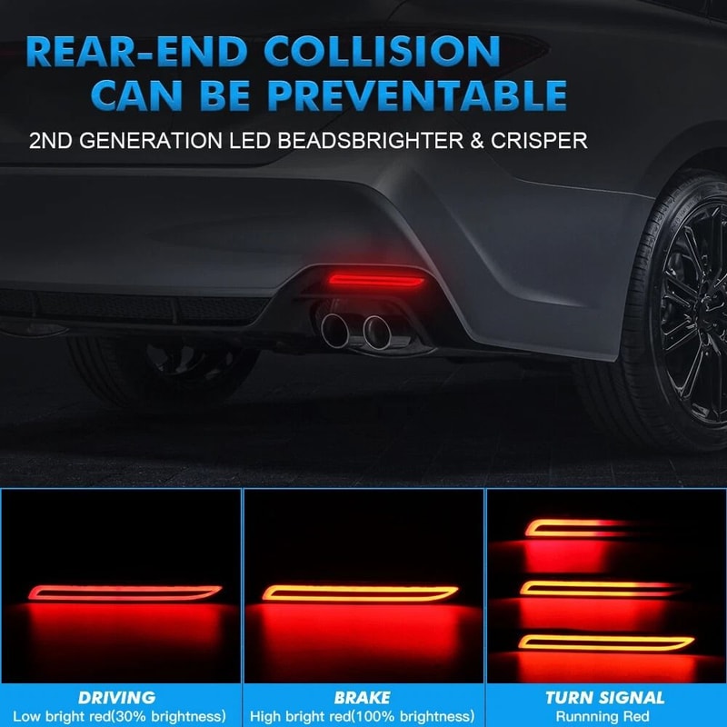 Toyota Venza LED Brake Light Rear Bumper Reflector Turn Signal Lamp 6