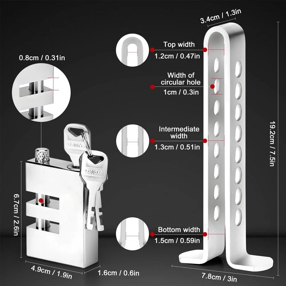 Stainless Steel Brake Pedal Lock Anti Theft Vehicle Security With 3 Keys 11