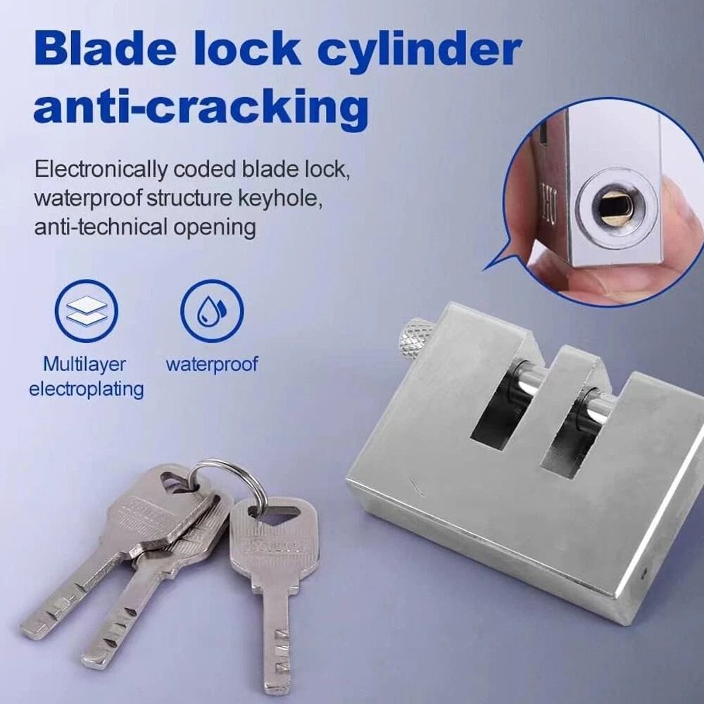 Stainless Steel Brake Pedal Lock Anti Theft Vehicle Security With 3 Keys 3