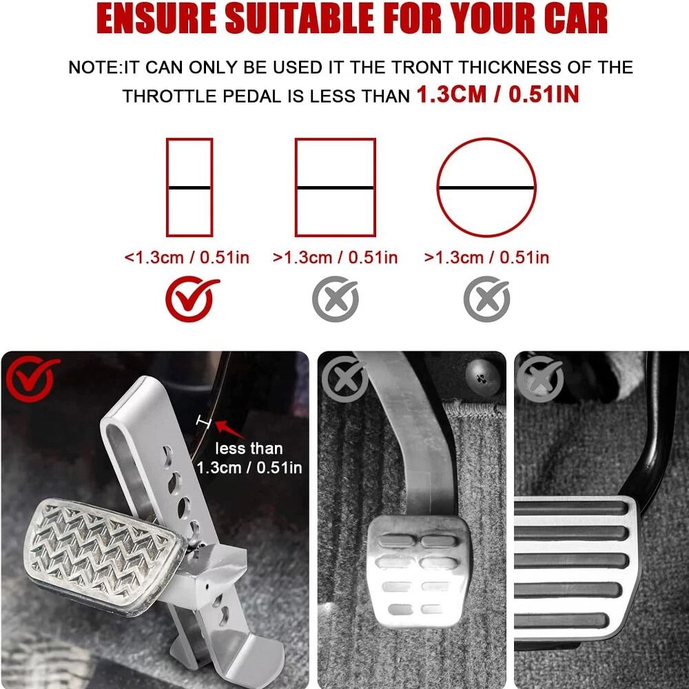 Stainless Steel Brake Pedal Lock Anti Theft Vehicle Security With 3 Keys 7