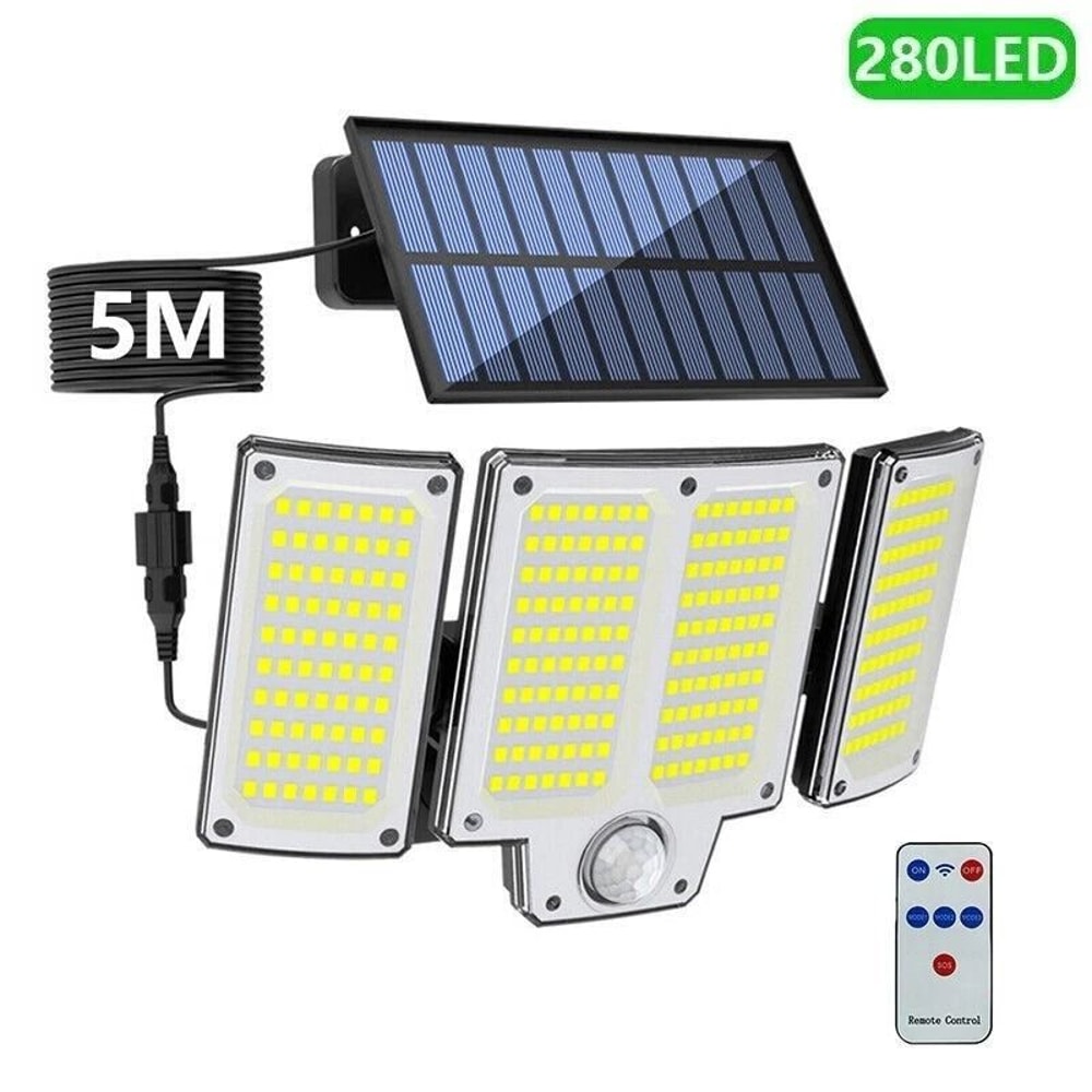 LED Solar Street Light Motion Sensor Security Flood Lamp For Outdoor Walls 12