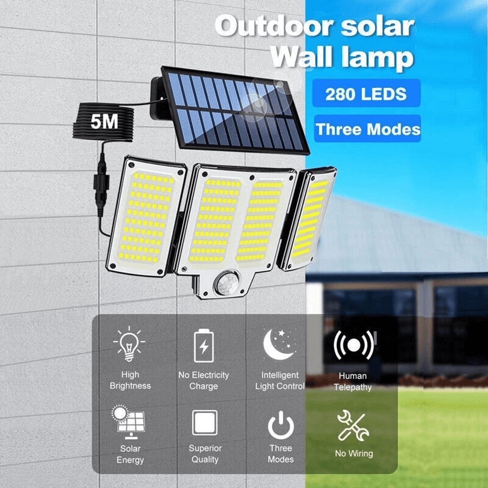 LED Solar Street Light Motion Sensor Security Flood Lamp For Outdoor Walls 3