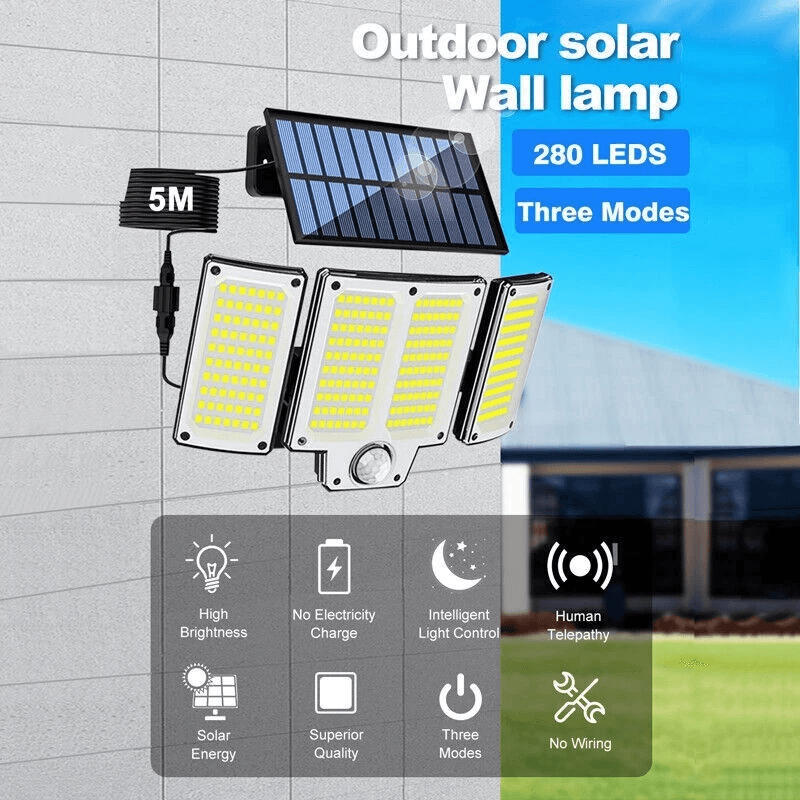 LED Solar Street Light Motion Sensor Security Flood Lamp For Outdoor Walls 3