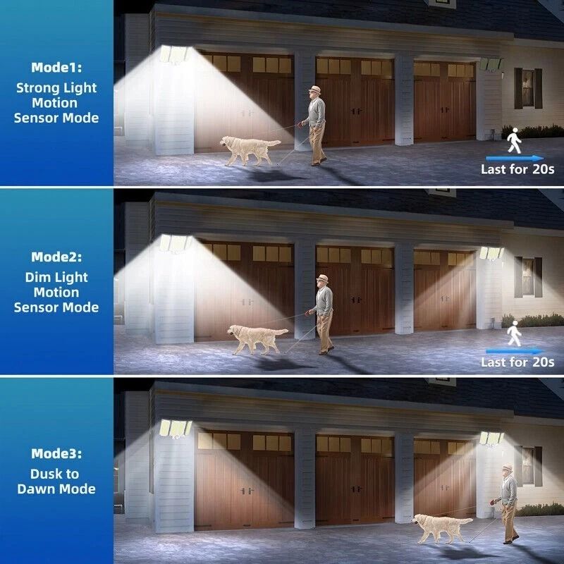 LED Solar Street Light Motion Sensor Security Flood Lamp For Outdoor Walls 8