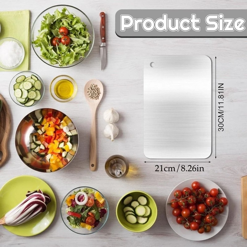 Premium Titanium Stainless Steel Cutting Board Durable Kitchen Prep Board Non Stick Chopping Board 11