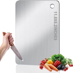 premium titanium & stainless steel cutting board durable kitchen prep board (non stick chopping board)