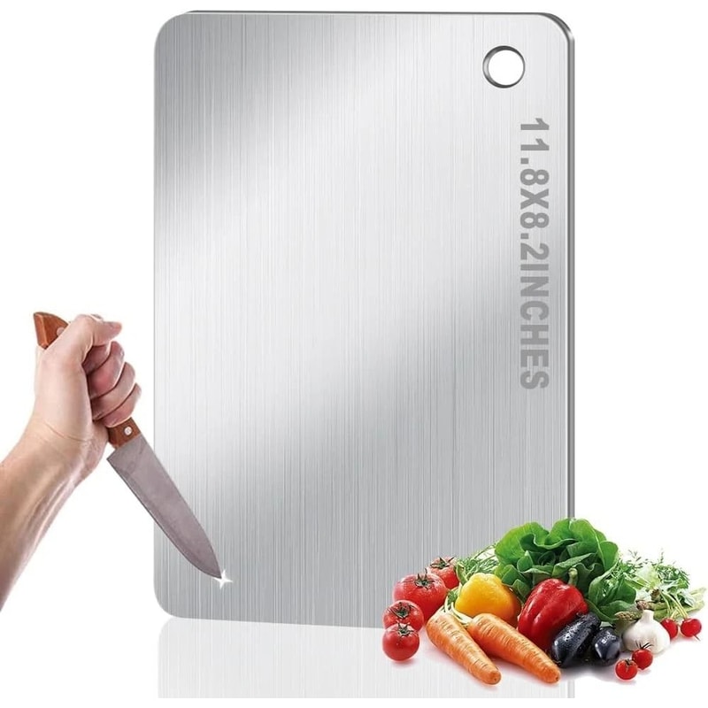 Premium Titanium Stainless Steel Cutting Board Durable Kitchen Prep Board Non Stick Chopping Board 0