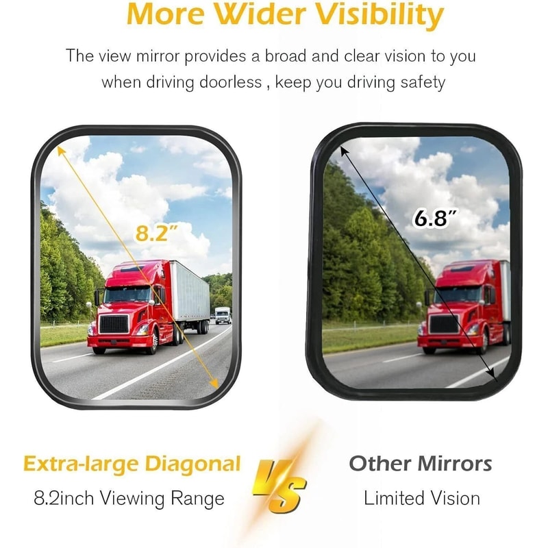 Jeep Wrangler Door Off Mirrors Steel Quick Release Side Mirror Pair 2