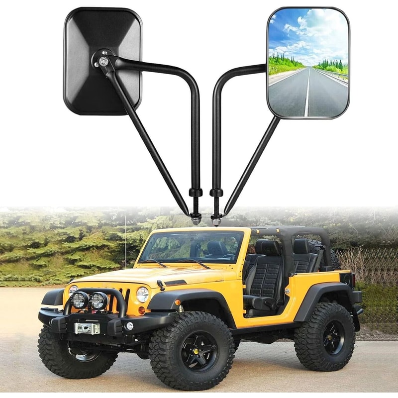 Jeep Wrangler Door Off Mirrors Steel Quick Release Side Mirror Pair 6