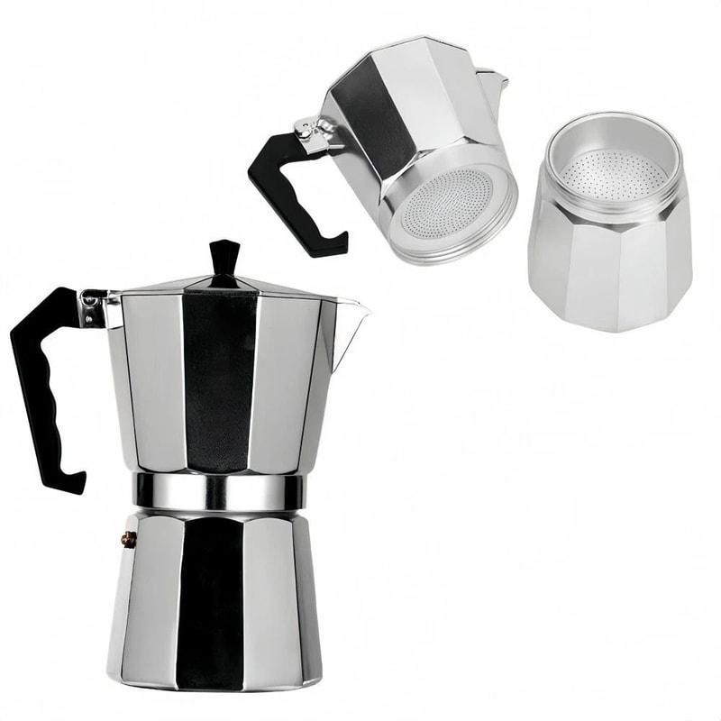 2 Cup Aluminum Moka Pot Stovetop Espresso Maker 6