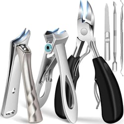 heavy duty toenail clippers 6 piece stainless steel podiatry nail care kit