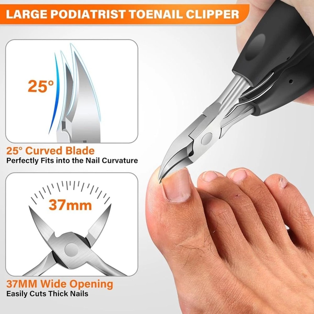 Heavy Duty Toenail Clippers 6 Piece Stainless Steel Podiatry Nail Care Kit 1
