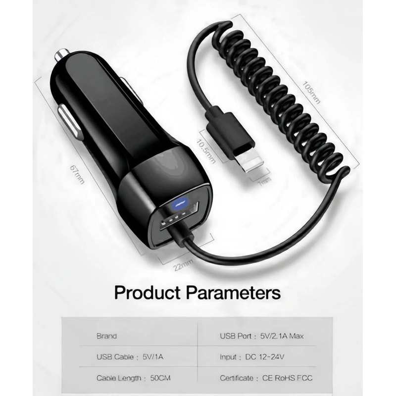 Fast Charging IPhone Car Charger Adapter For IPhone 1
