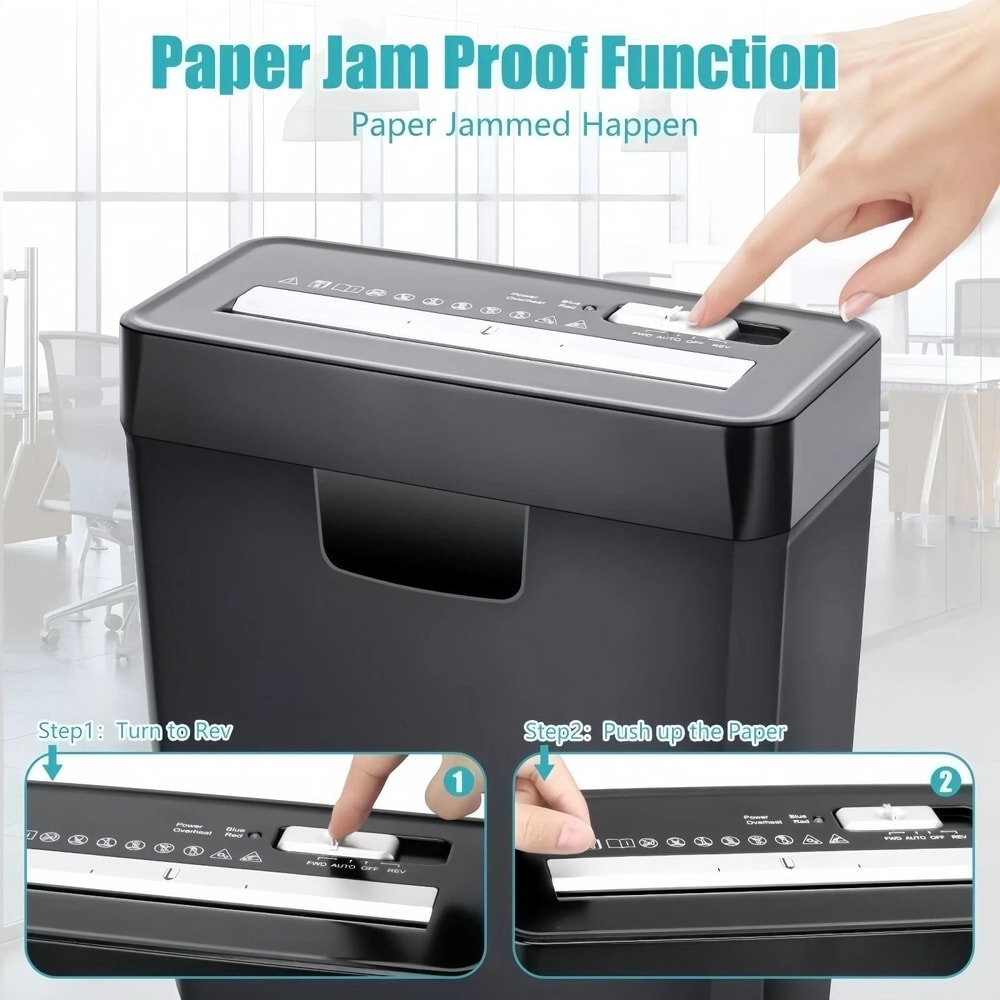 6 Sheet Home Office Paper Shredder With Credit Card And CD Strip Cut 8