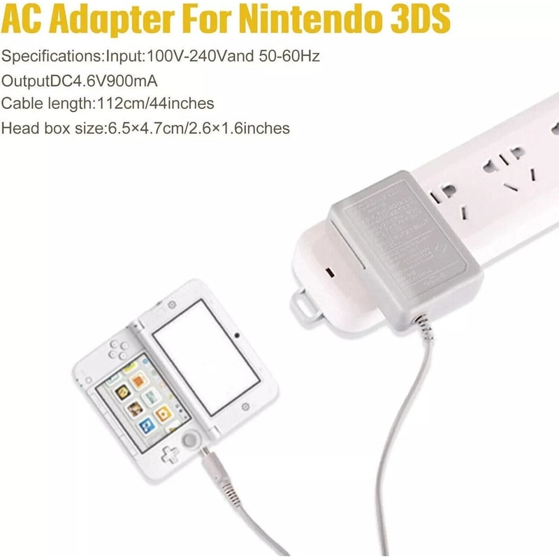 3DS Charger AC Adapter For 2DS DSi DSi XL Travel Wall Power Cord 1
