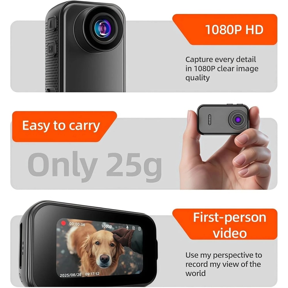 Compact Mini Body Camera With Video And IR Night Vision Clip DVR 1