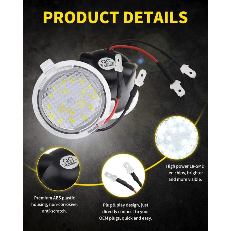 LED Side Mirror Puddle Lights For 20052014 Ford White 11