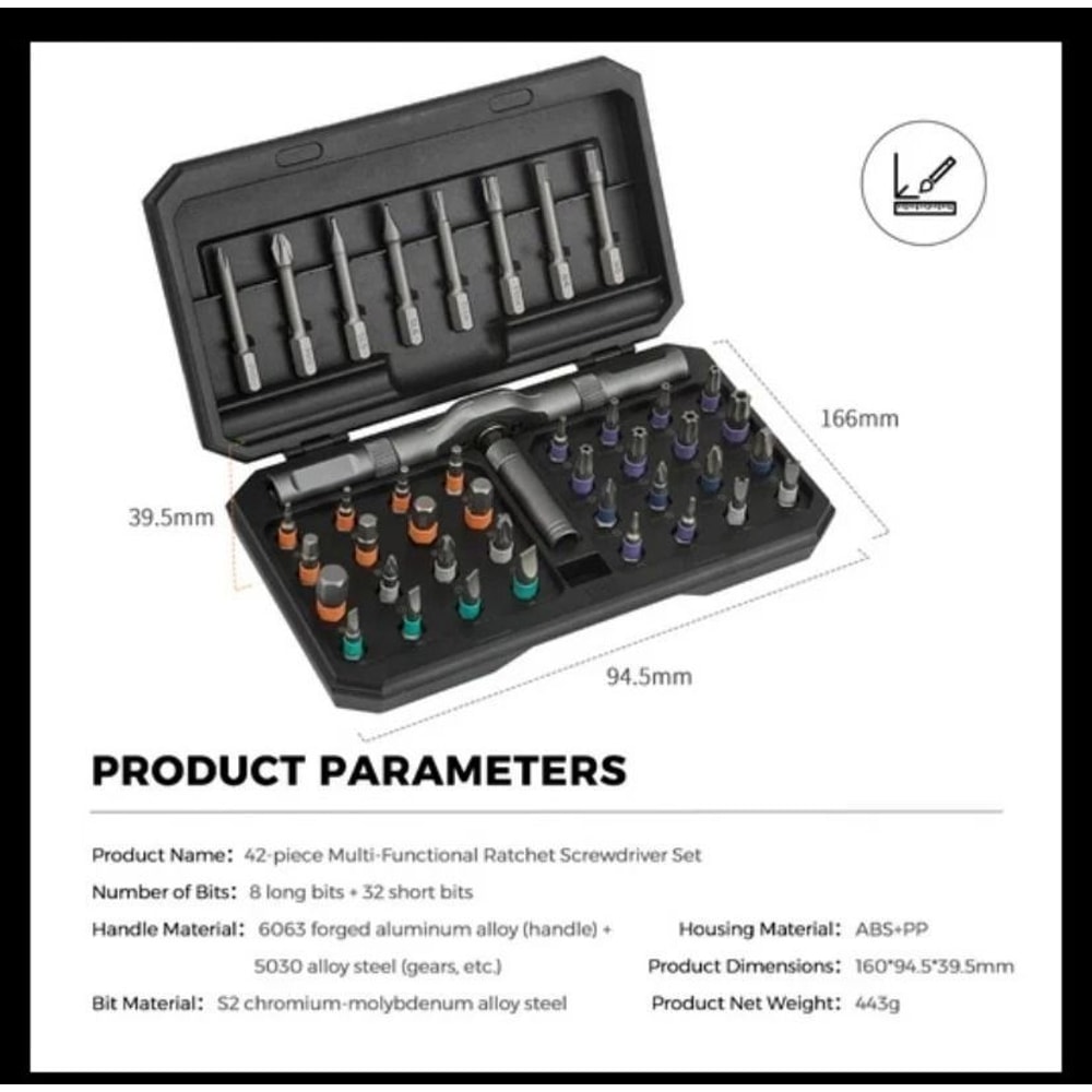 42 In 1 Magnetic Ratchet Screwdriver Set For DIY Repairs 5
