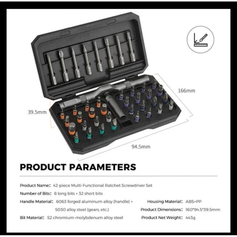 42 In 1 Magnetic Ratchet Screwdriver Set For DIY Repairs 5
