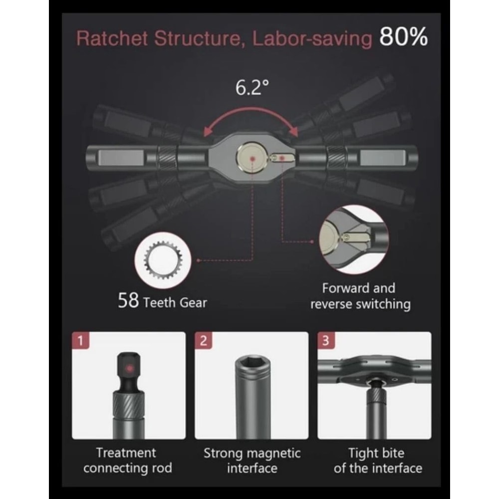 42 In 1 Magnetic Ratchet Screwdriver Set For DIY Repairs 9