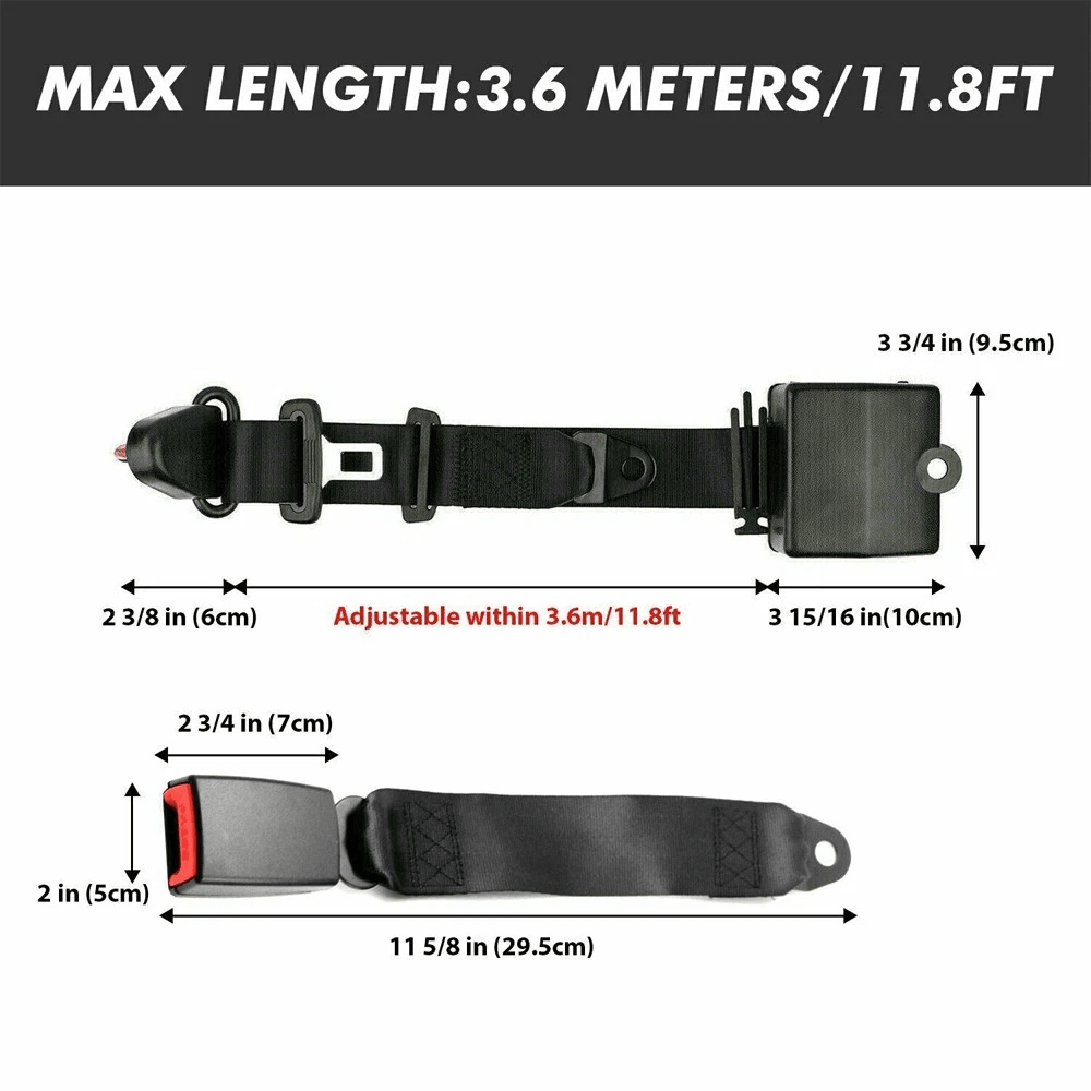 3 Point Seat Belt Retractable Seat Belt Kit For Cars Trucks RVs 8