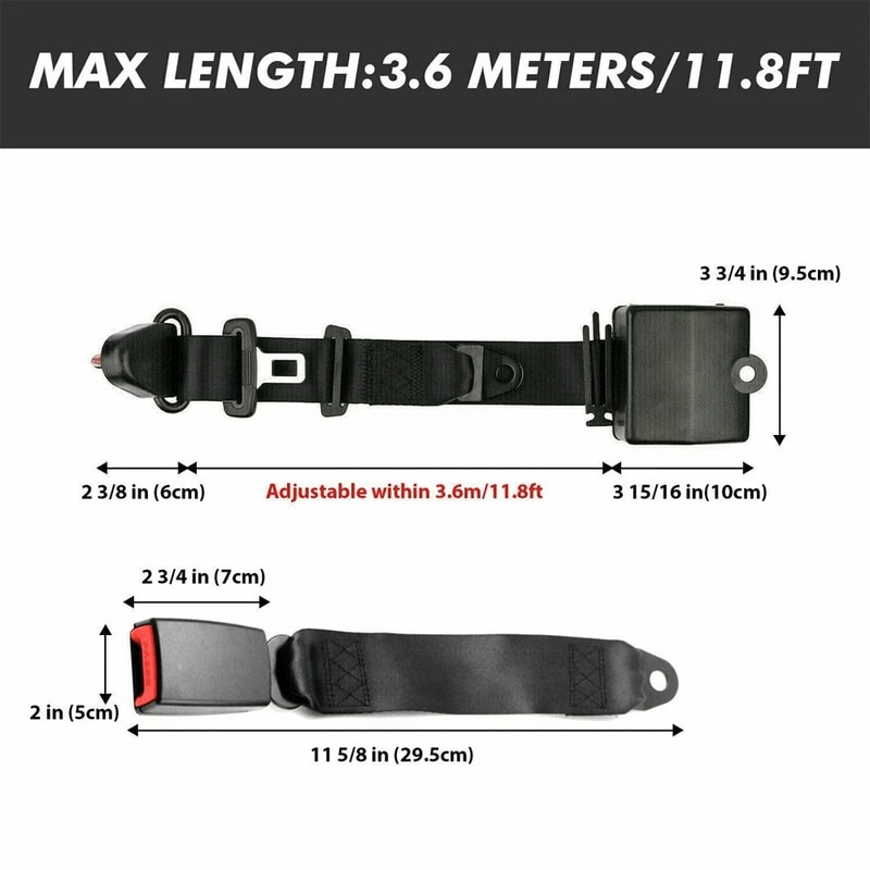 3 Point Seat Belt Retractable Seat Belt Kit For Cars Trucks RVs 8