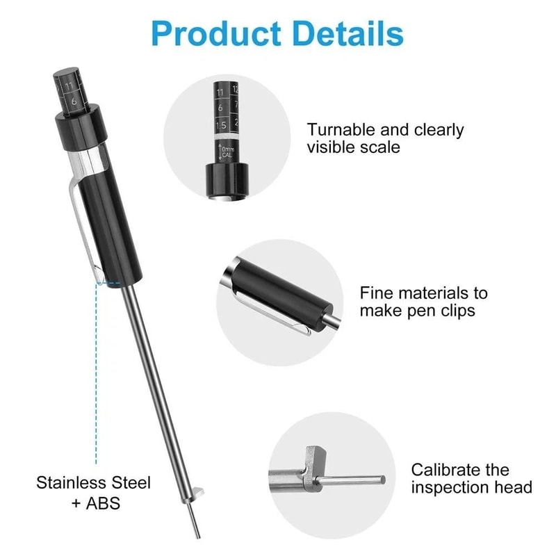 Brake Pad Thickness Gauge Tool With Scale For Fast Car Brake Inspection 8