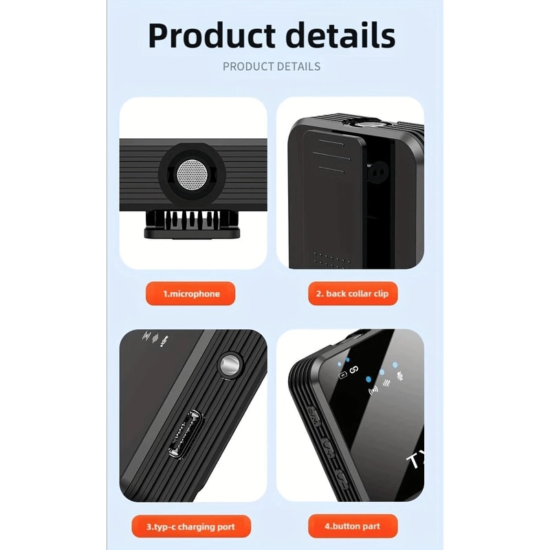 3 In 1 Wireless Lavalier Microphone For IPhone Android Camera 1