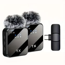 3 in 1 wireless lavalier microphone for iphone android camera