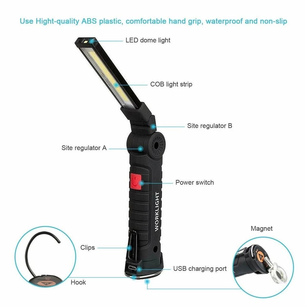 Rechargeable COB LED Work Light For Garage And Car Repair 14