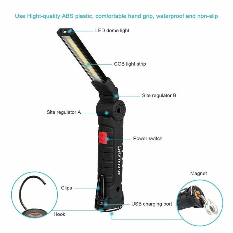 Rechargeable COB LED Work Light For Garage And Car Repair 14