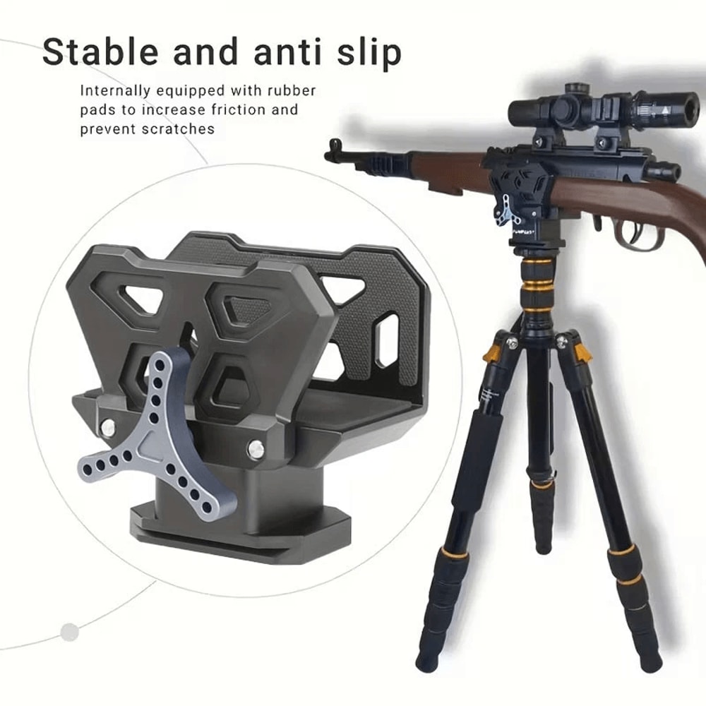 Aluminum Shooting Saddle Tripod Mount Tactical Clamp Hunting Adapter 3