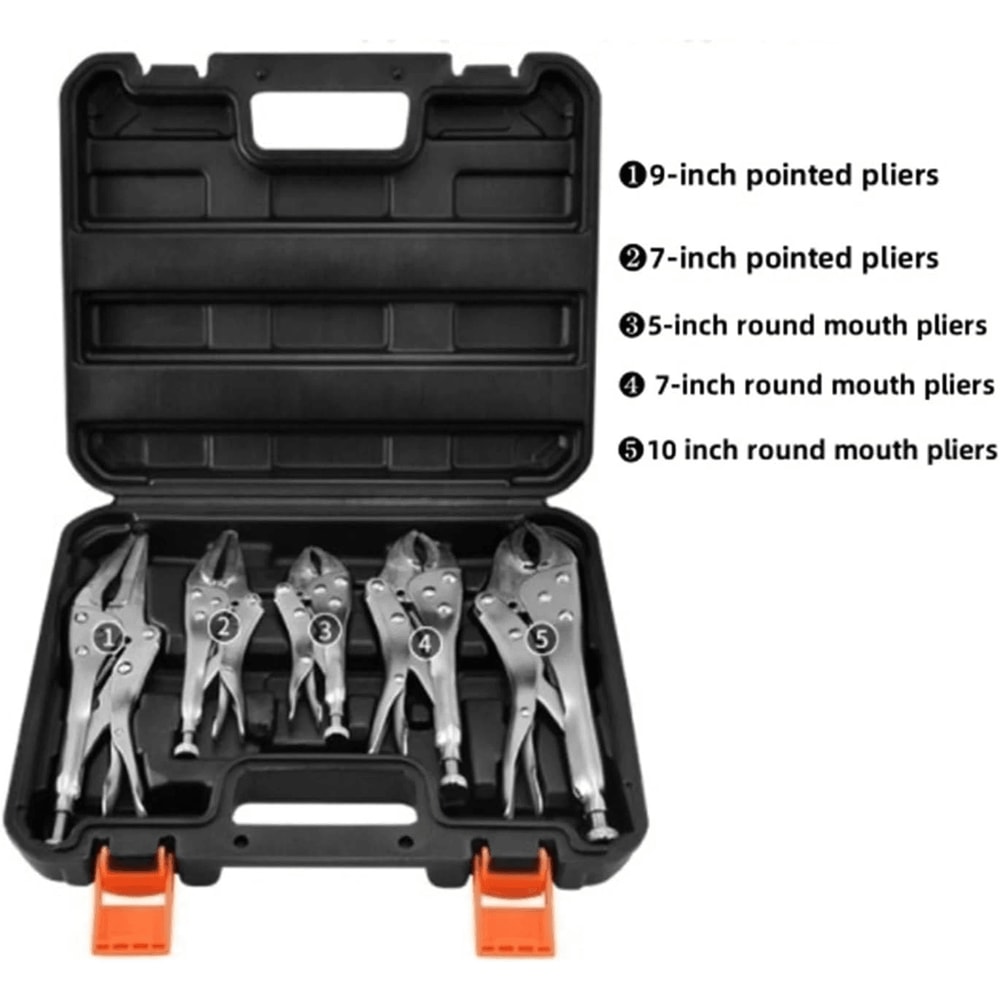 Heavy Duty Locking Pliers Set With Case 8
