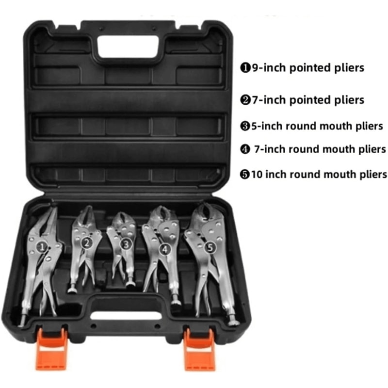 Heavy Duty Locking Pliers Set With Case 8