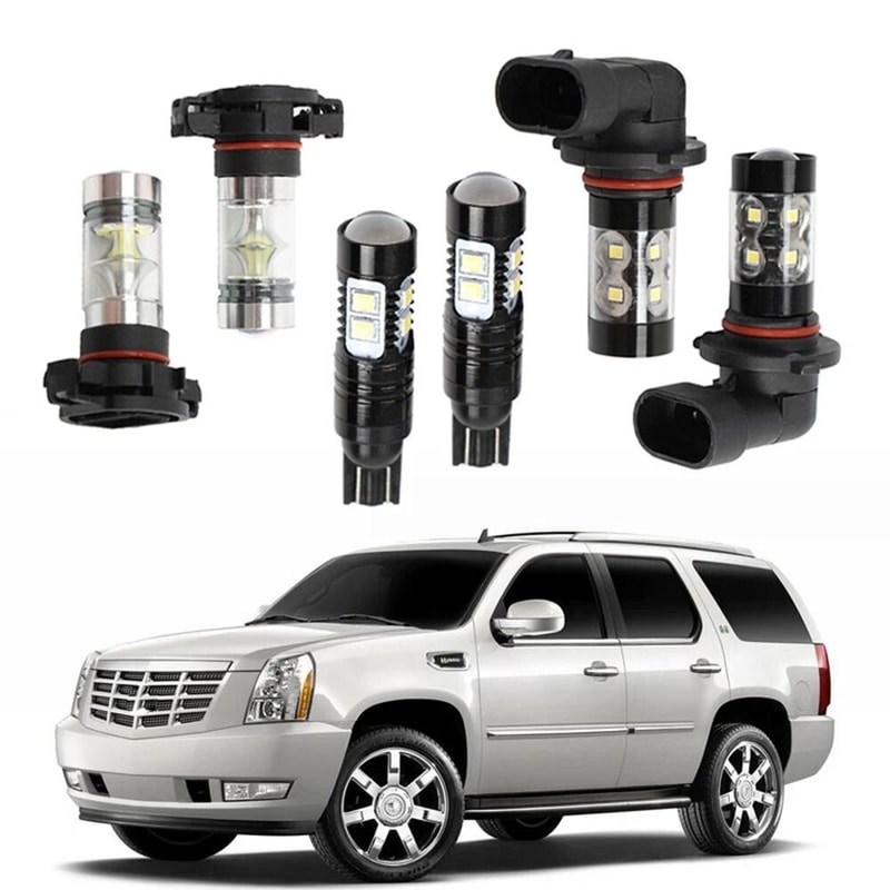White LED Fog DRL Driving Light Bulb Kit For Cadillac Escalade 0