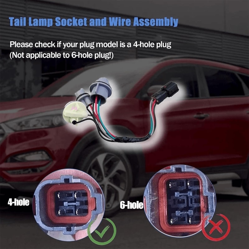 Hyundai Tucson Rear Tail Light Socket Wire Harness 16