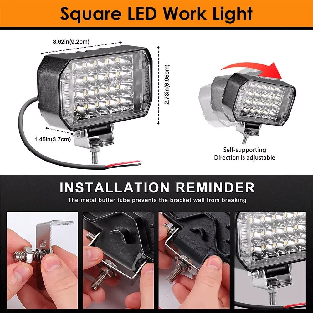 LED Work Lights Spot Flood Combo Offroad Pods 2