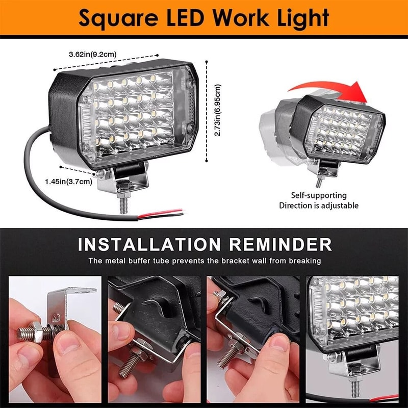 LED Work Lights Spot Flood Combo Offroad Pods 2