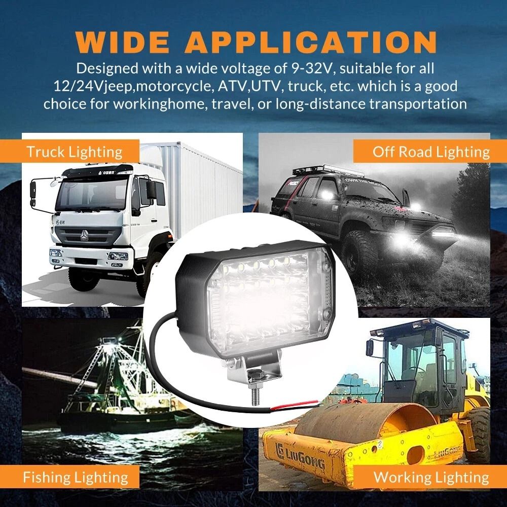 LED Work Lights Spot Flood Combo Offroad Pods 9