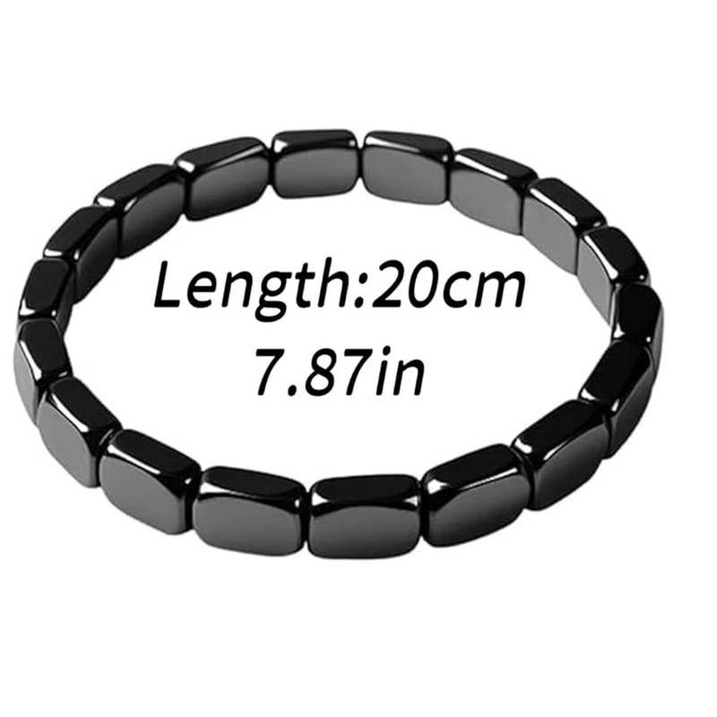 Hemys Hematite Bracelet For Men Natural Stone Energy Beaded Jewelry 2