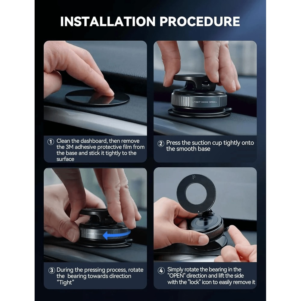 Vacuum Magnetic Phone Holder 360 Adjustable Car Phone Mount 1