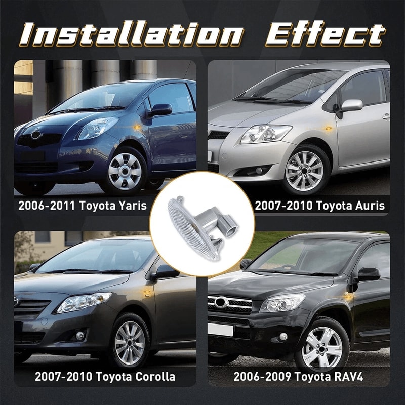 Toyota Yaris Side Marker Turn Signal Fender Lights 4