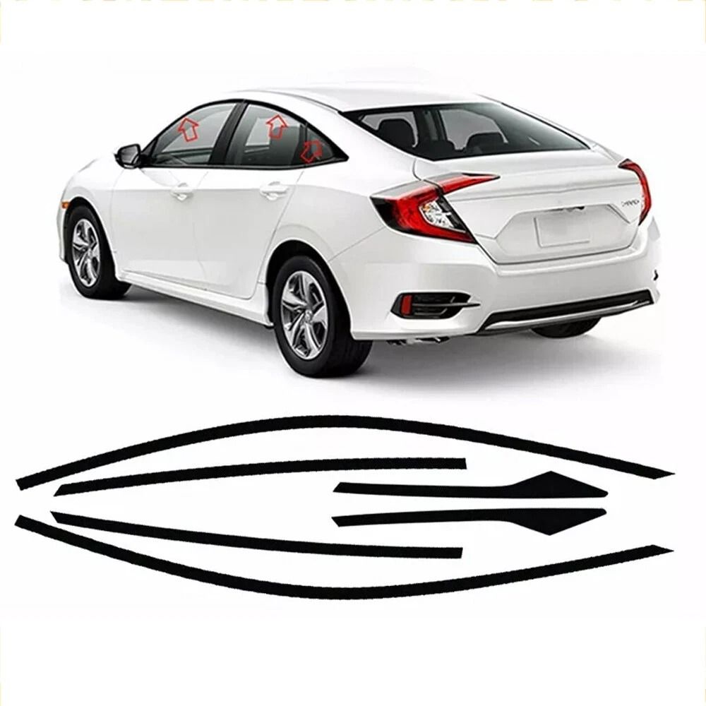 Chrome Delete Blackout Window Trim For Honda Accord Sedan Black 0