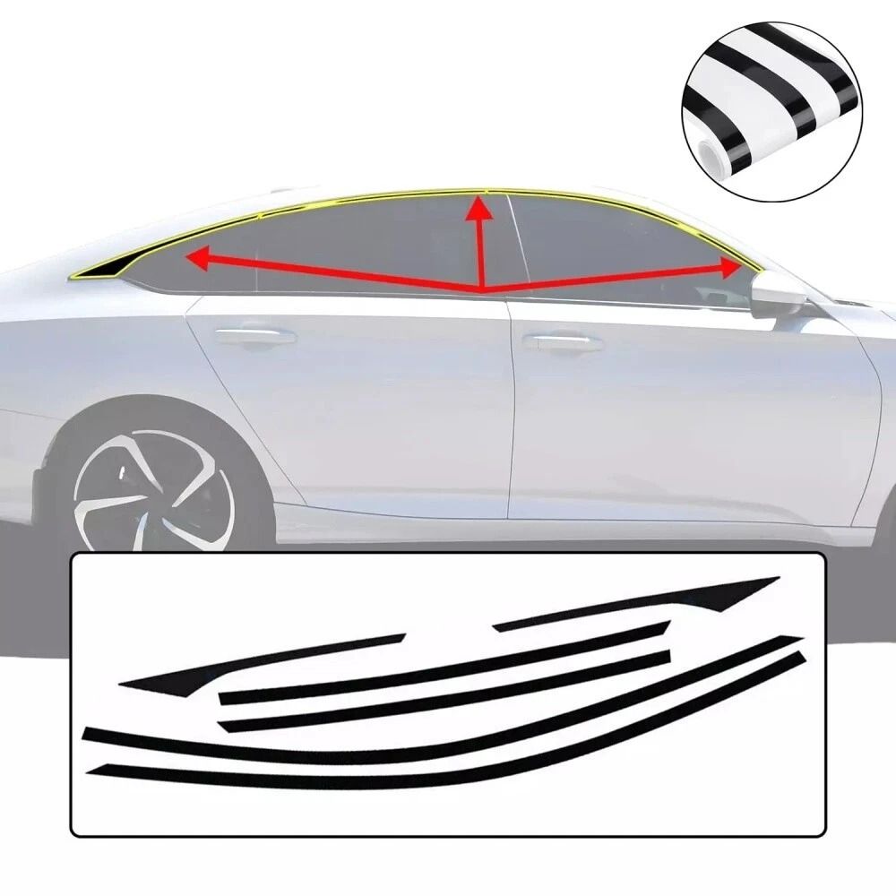 Chrome Delete Blackout Window Trim For Honda Accord Sedan Black 12