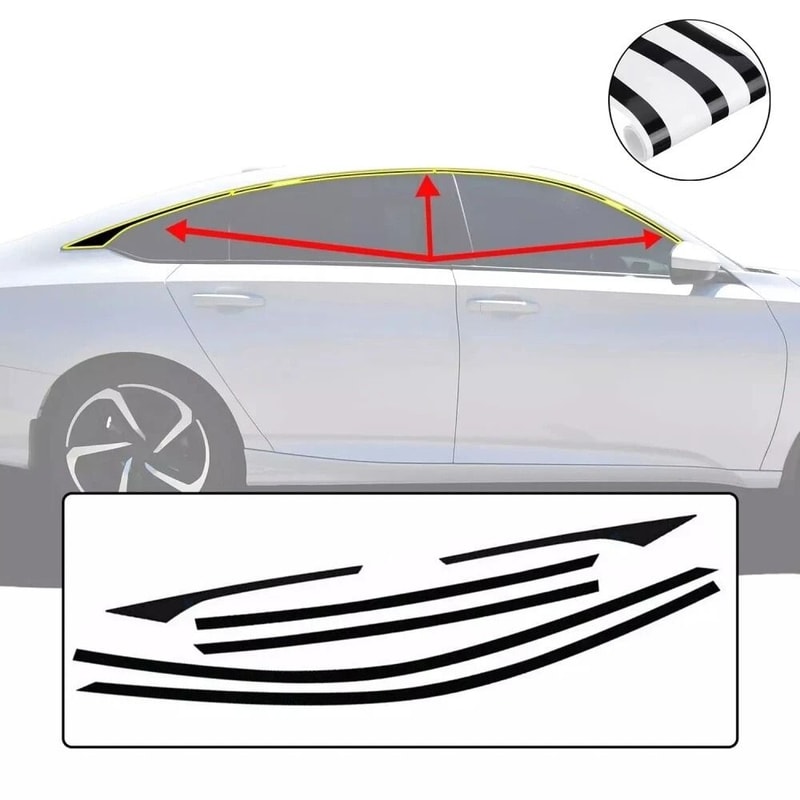 Chrome Delete Blackout Window Trim For Honda Accord Sedan Black 12